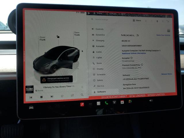 2022 TESLA MODEL 3 - 5YJ3E1EA2NF318667