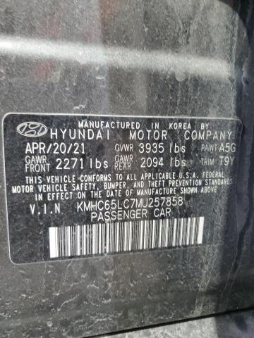 2021 HYUNDAI IONIQ BLUE - KMHC65LC7MU257858