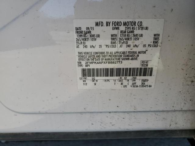 2015 FORD EDGE SPORT - 2FMPK4APXFBB82773