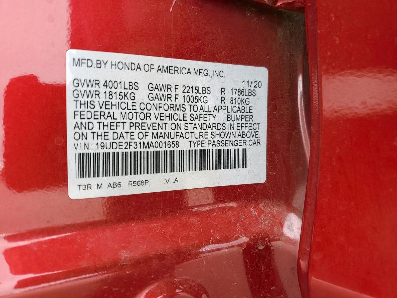 2021 ACURA ILX 19UDE2F31MA001658