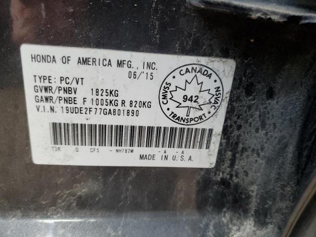 2016 ACURA ILX PREMIU 19UDE2F77GA801890