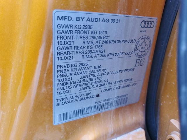 2022 AUDI Q8 PROGRES WA1DVBF18ND005987