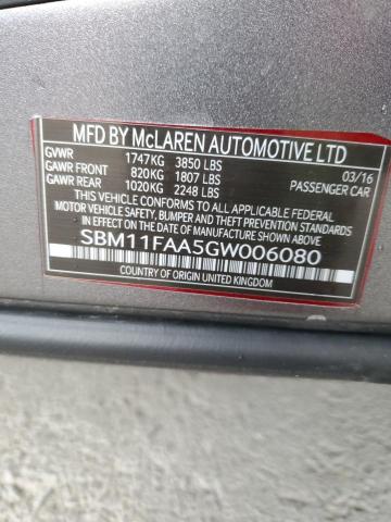 2016 MCLAREN AUTOMOTIVE 650S SPIDE SBM11FAA5GW006080