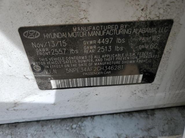 2016 HYUNDAI SONATA SPO - 5NPE34AF2GH346281
