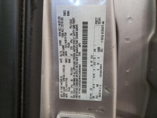 2017 FORD ESCAPE SE 1FMCU0GD4HUA89940