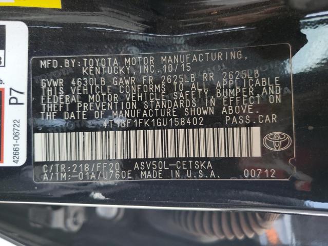 2016 TOYOTA CAMRY LE - 4T1BF1FK1GU158402