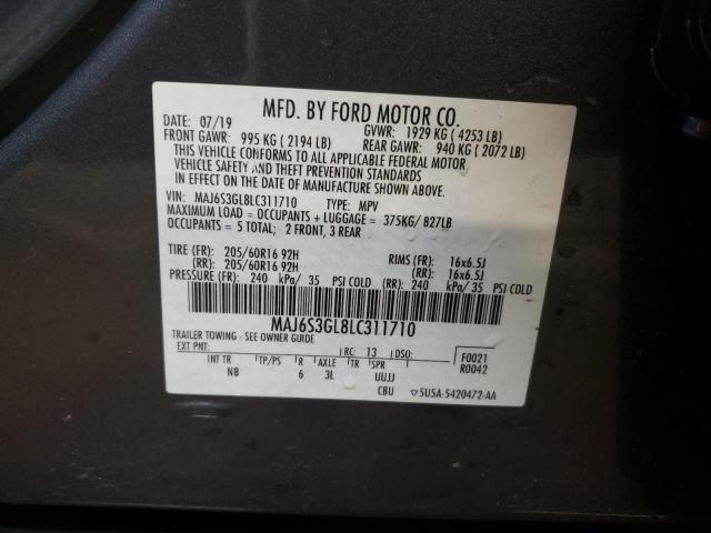 2020 FORD ECOSPORT S - MAJ6S3GL8LC311710
