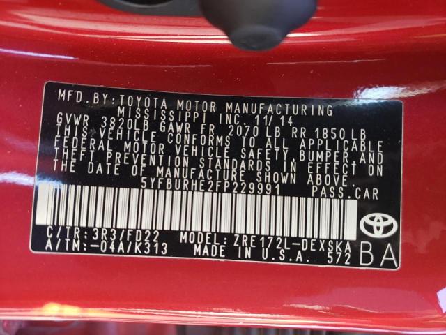 2015 TOYOTA COROLLA L - 5YFBURHE2FP229991
