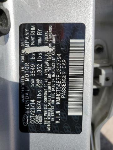 2015 HYUNDAI ACCENT GS KMHCT5AE7FU202794