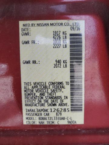2017 NISSAN ALTIMA 2.5 - 1N4AL3AP0HC126285