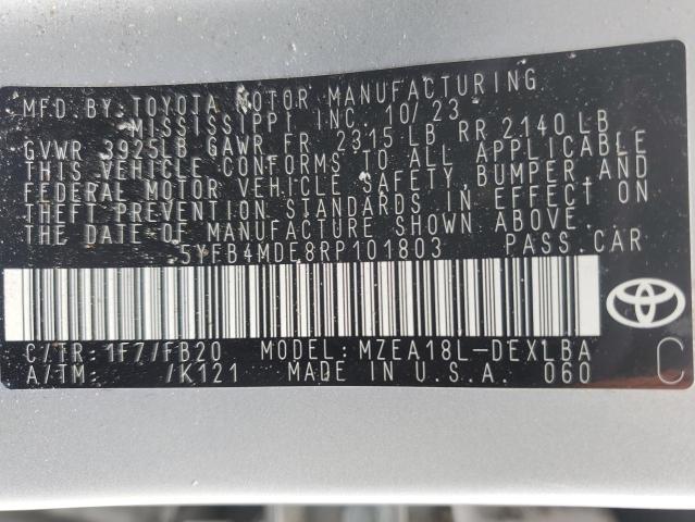 2024 TOYOTA COROLLA LE - 5YFB4MDE8RP101803