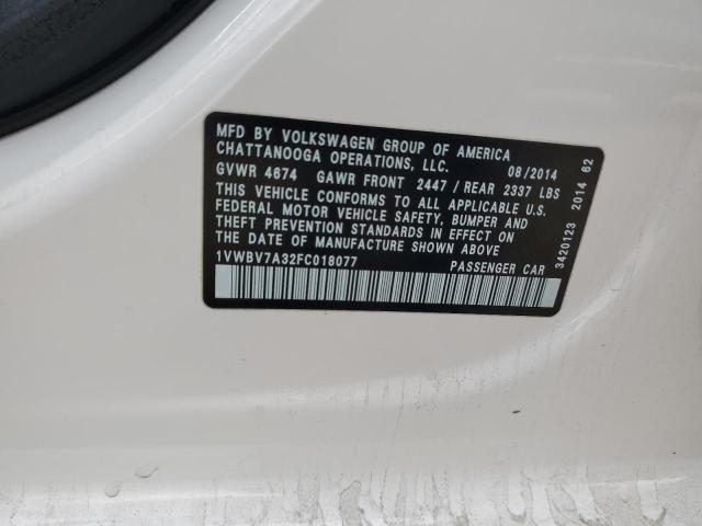 2015 VOLKSWAGEN PASSAT SE 1VWBV7A32FC018077