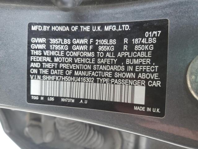 2017 HONDA CIVIC EX - SHHFK7H50HU416302