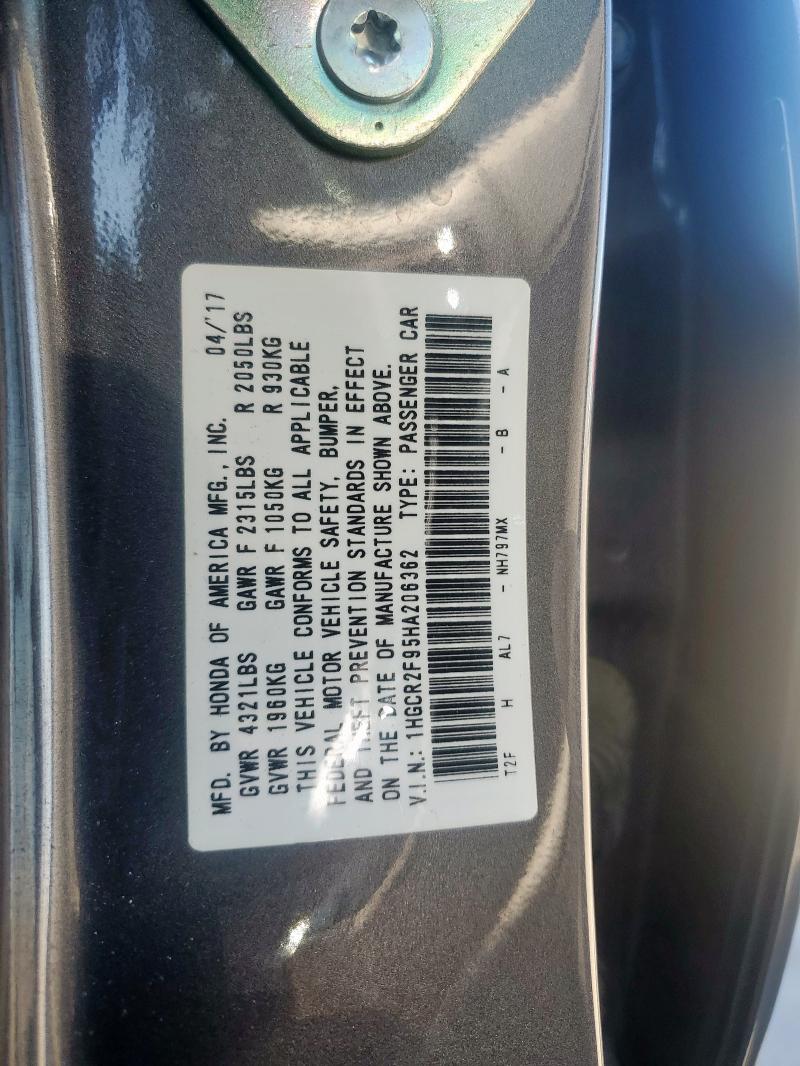 2017 HONDA ACCORD EXL - 1HGCR2F95HA206362