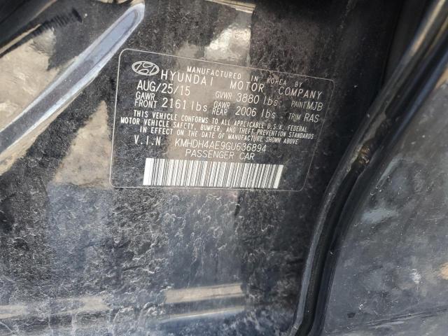 2016 HYUNDAI ELANTRA - KMHDH4AE9GU636894