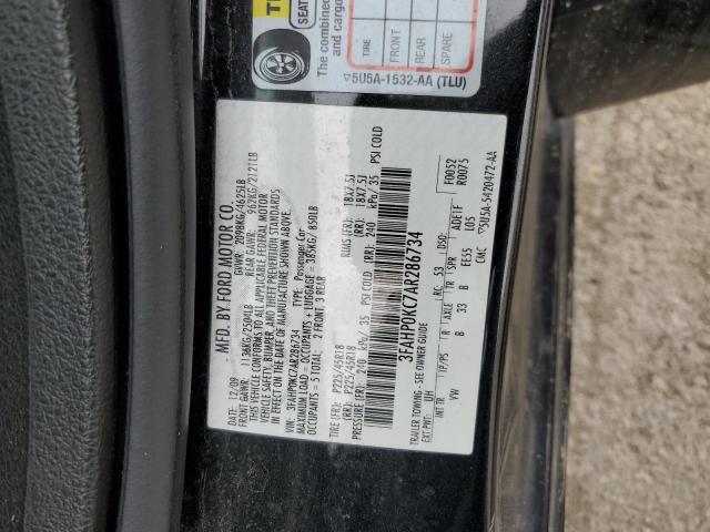 3FAHP0KC7AR286734 2010 FORD FUSION