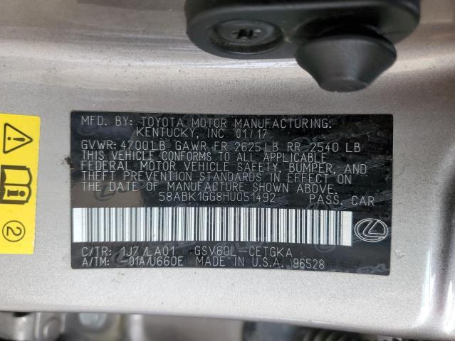 2017 LEXUS ES 350 - 58ABK1GG8HU051492