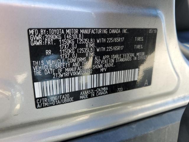 2019 TOYOTA RAV4 XLE - 2T3W1RFVXKW029292