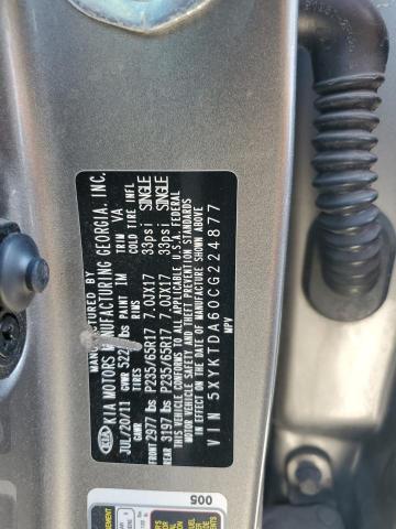 2012 KIA SORENTO BA - 5XYKTDA60CG224877