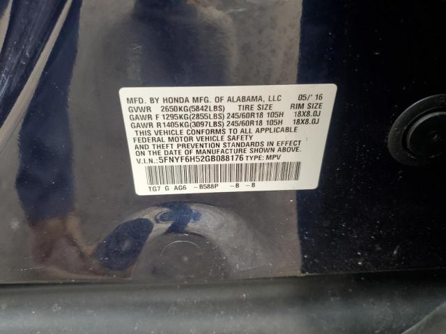 2016 HONDA PILOT - 5FNYF6H52GB088176