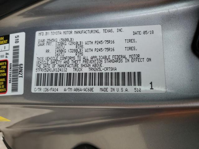 2018 TOYOTA TACOMA ACC - 5TFRX5GN1JX124112