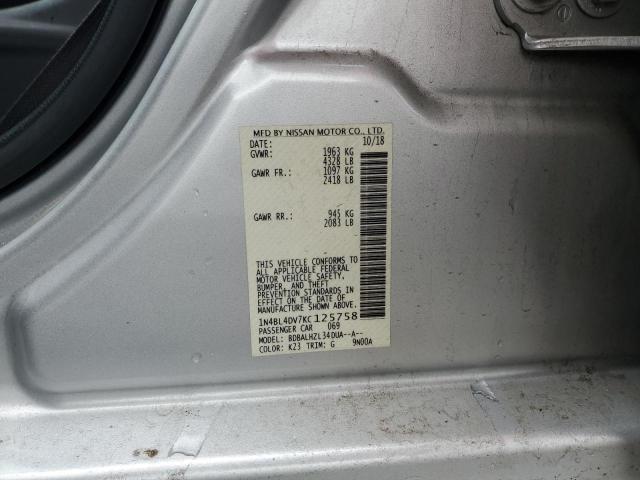 2019 NISSAN ALTIMA SV - 1N4BL4DV7KC125758
