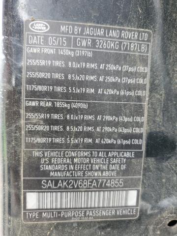 2015 LAND ROVER LR4 HSE LU SALAK2V68FA774855