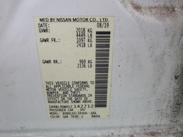 2020 NISSAN ALTIMA SV - 1N4BL4DWXLC142712