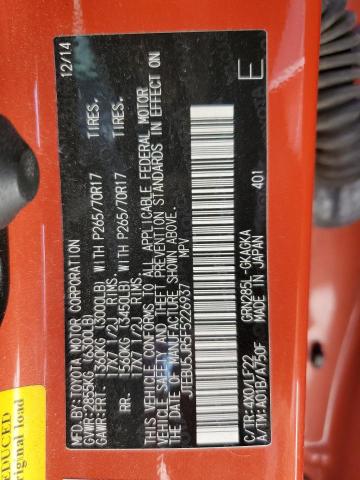 2015 TOYOTA 4RUNNER SR - JTEBU5JR5F5226937