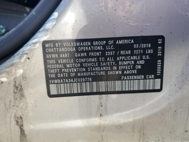 2018 VOLKSWAGEN PASSAT SE - 1VWBA7A34JC029778
