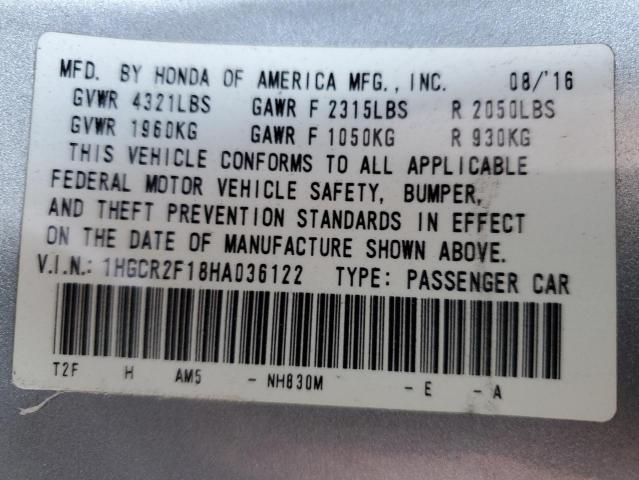2017 HONDA ACCORD SPO - 1HGCR2F18HA036122