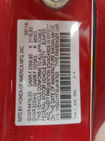 2018 HONDA ACCORD SPO - 1HGCV1F30JA187923
