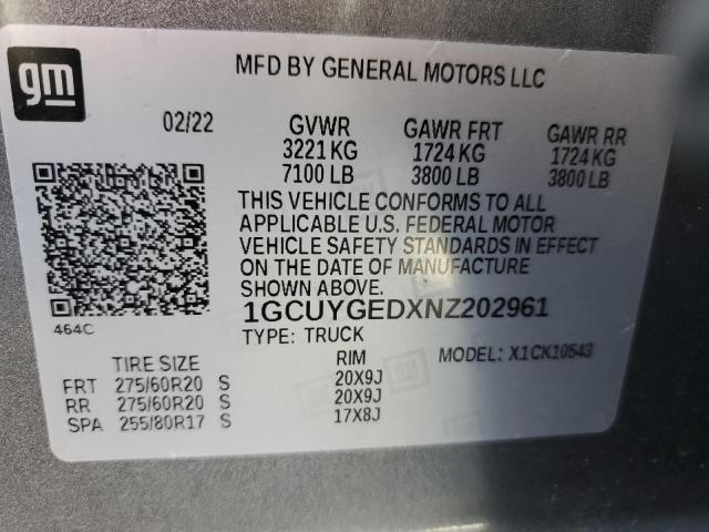 1GCUYGEDXNZ202961 2022 CHEVROLET ALL Models