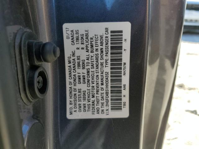 2017 HONDA CIVIC LX 2HGFC4B51HH304352