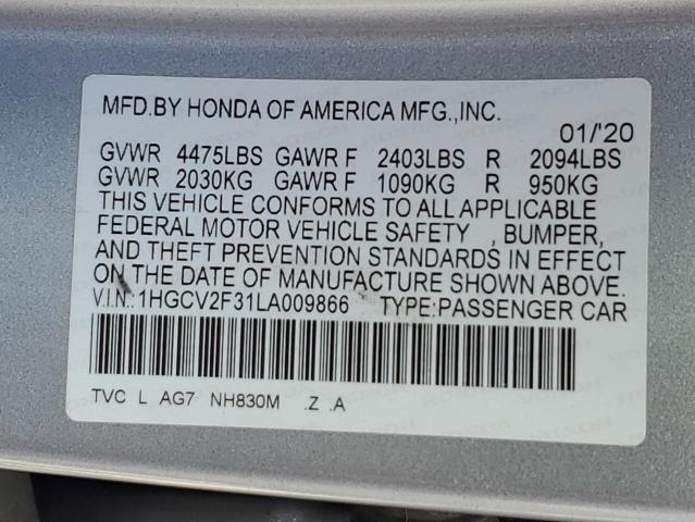 2020 HONDA ACCORD SPO - 1HGCV2F31LA009866