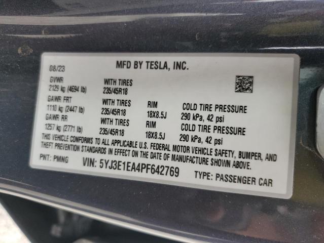 2023 TESLA MODEL 3 - 5YJ3E1EA4PF642769