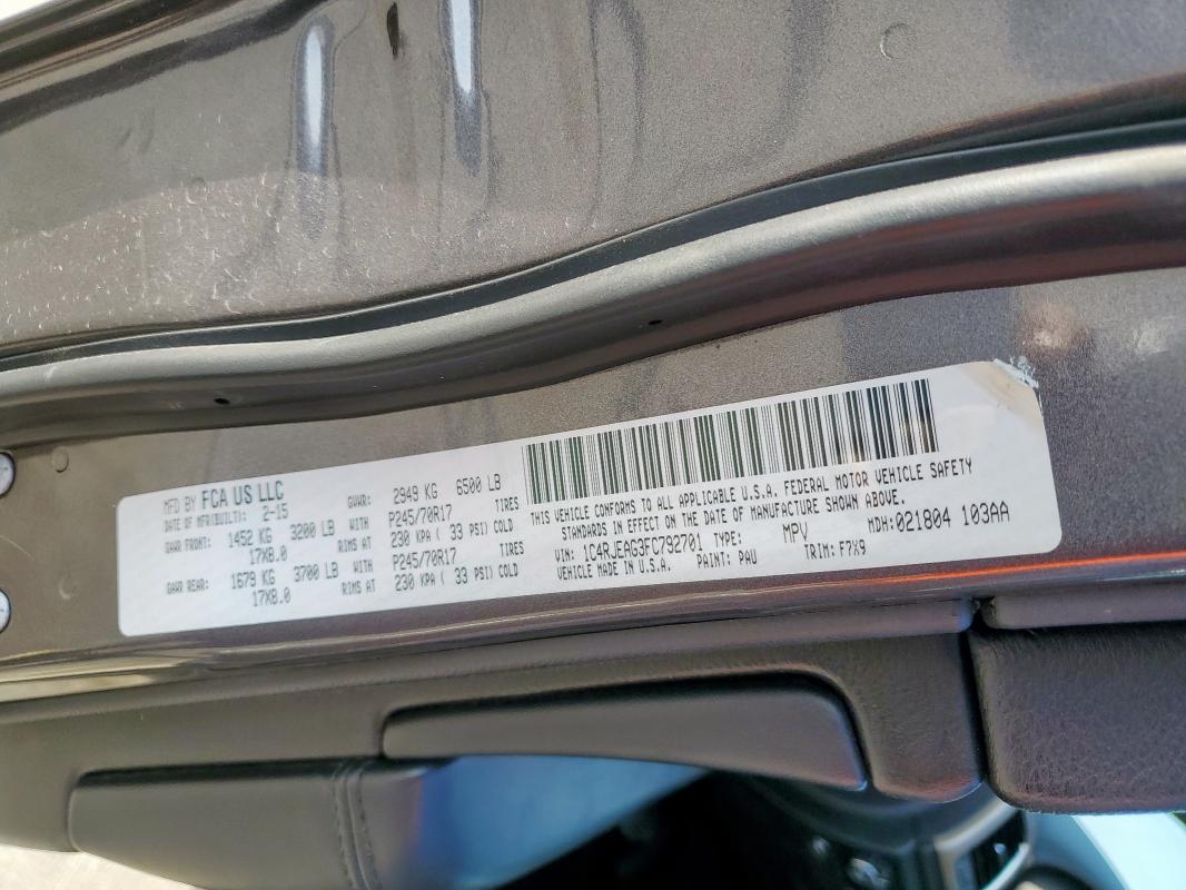 2015 JEEP GRAND CHER - 1C4RJEAG3FC792701