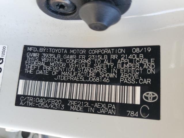 2020 TOYOTA COROLLA LE - JTDEPRAE5LJ068146