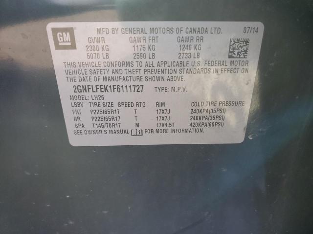 2015 CHEVROLET EQUINOX LT - 2GNFLFEK1F6111727