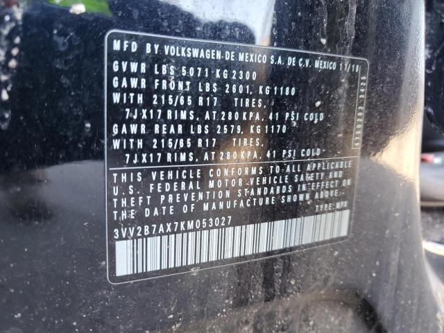 2019 VOLKSWAGEN TIGUAN SE - 3VV2B7AX7KM053027