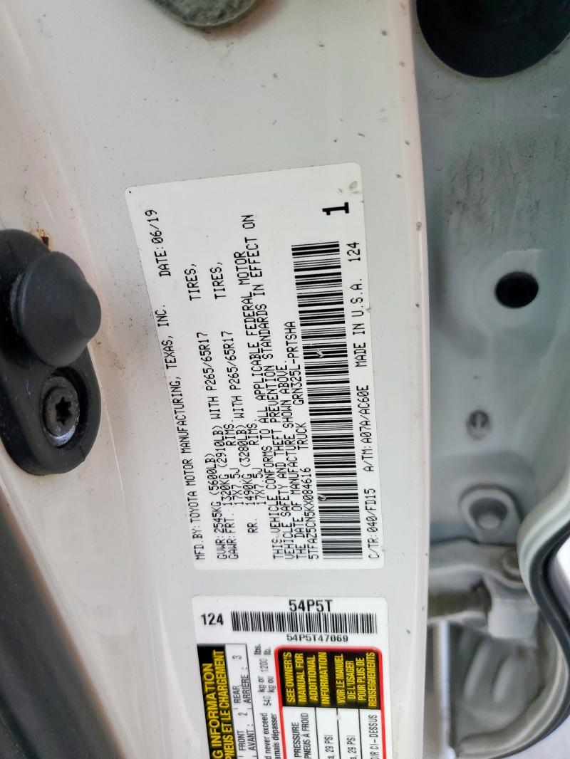 2019 TOYOTA TACOMA DOU - 5TFAZ5CN5KX084616