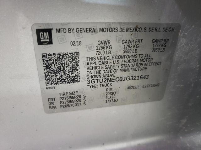 2018 GMC SIERRA K15 - 3GTU2NEC0JG321643