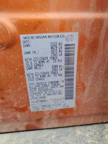 2017 NISSAN ROGUE SV 5N1AT2MV0HC765017