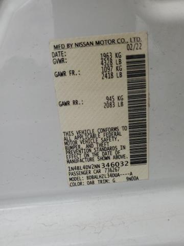 2022 NISSAN ALTIMA SV - 1N4BL4DV2NN346032