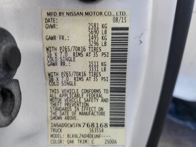 2015 NISSAN FRONTIER S - 1N6AD0CW5FN768168
