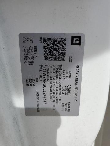 2020 GMC SAVANA G25 1GTW7AFG0L1247517