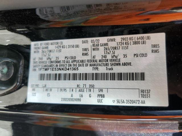 2022 FORD F150 - 1FTMF1E53NKD41365