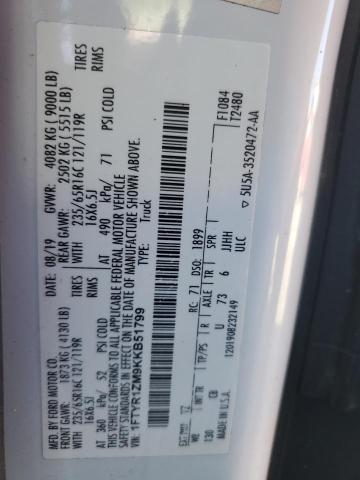 2019 FORD TRANSIT T- - 1FTYR1ZM9KKB51799
