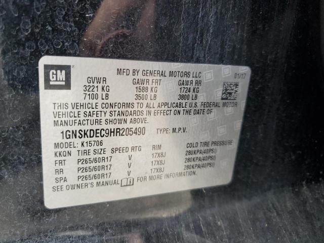 2017 CHEVROLET TAHOE POLI - 1GNSKDEC9HR205490