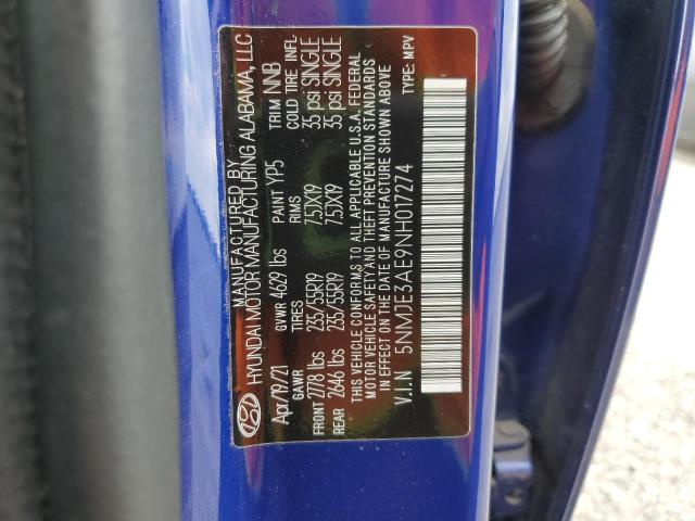 2022 HYUNDAI TUCSON LIM - 5NMJE3AE9NH017274